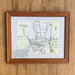Framed Map of Greater Columbus Zombie Apocalypse Alternate Histories